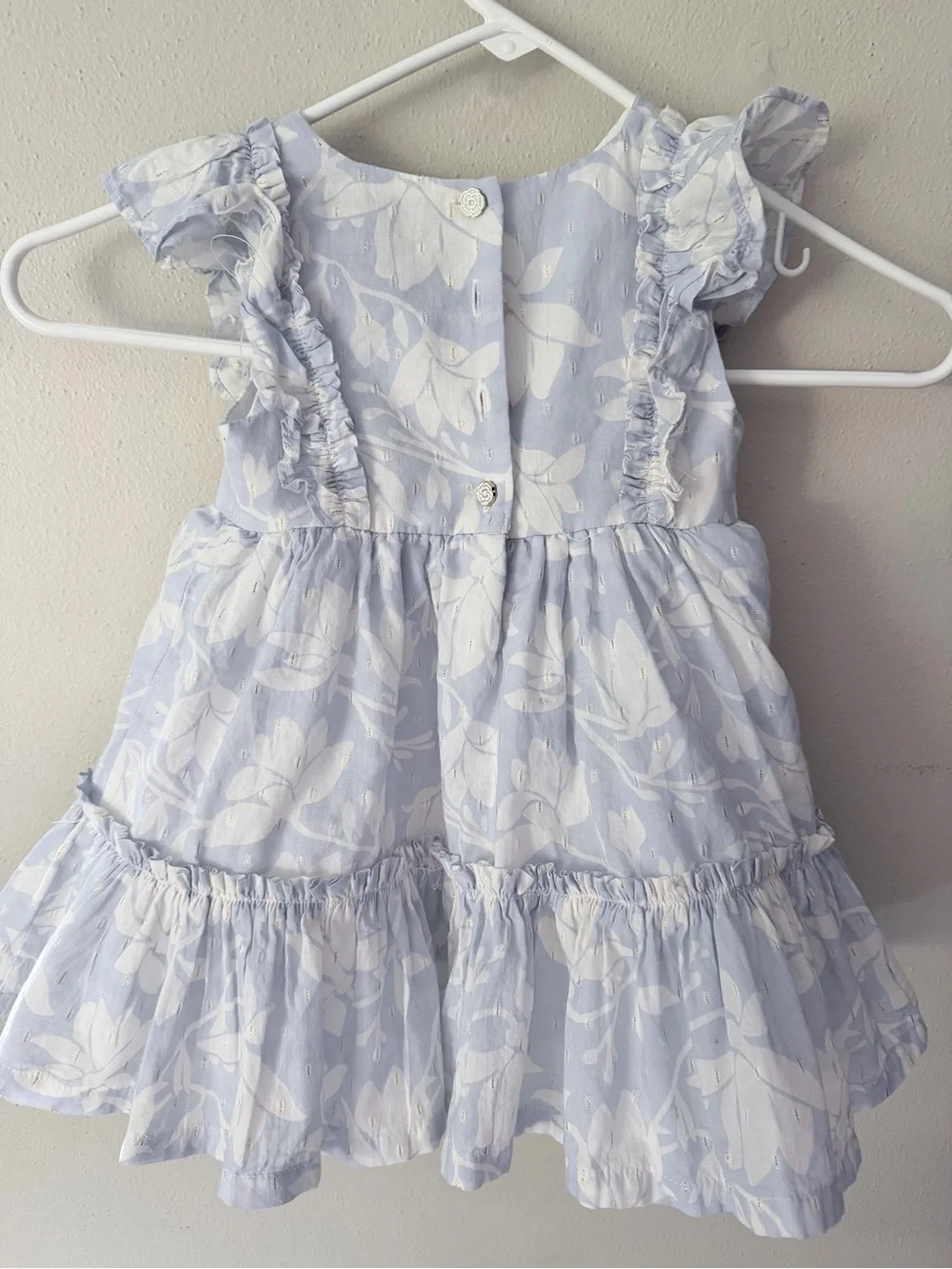 Jason WU. Beautiful Light Blue Floral Ruffle Baby Dress size 24 months